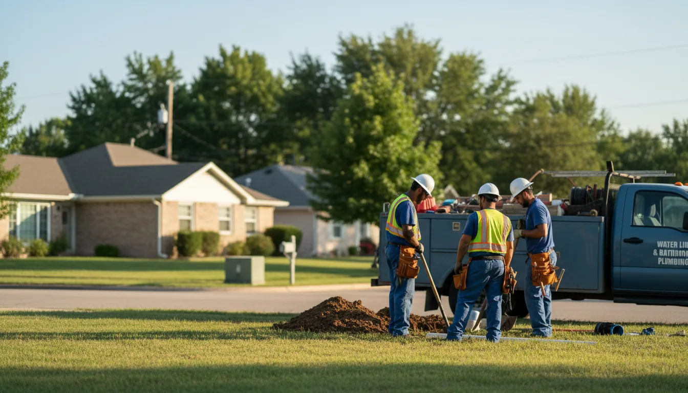 Residential water line and bathroom plumbing service in Woodson, TX